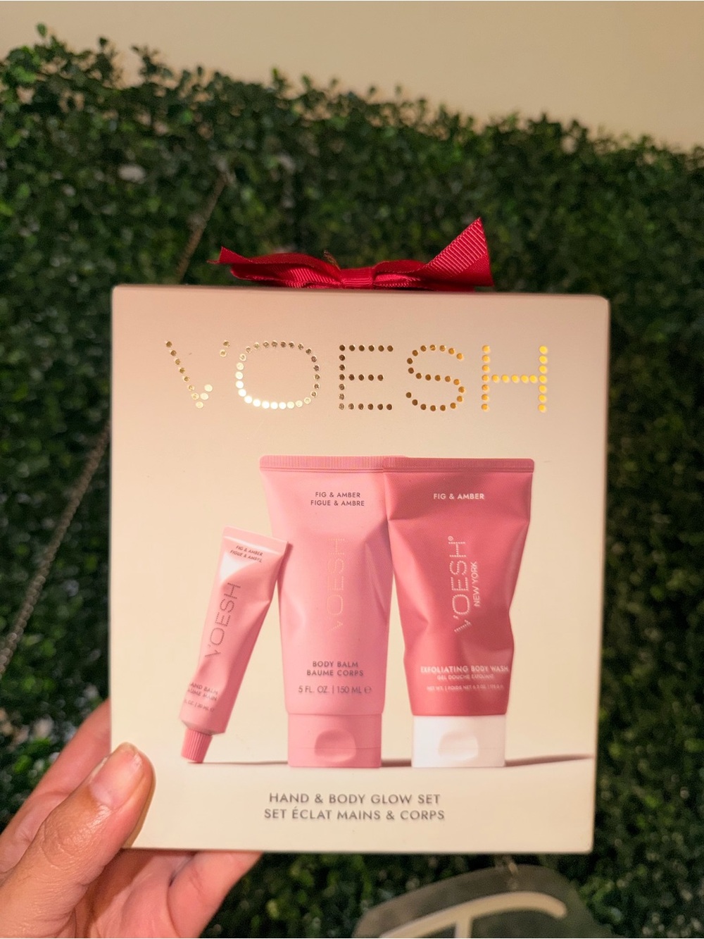 Anthropologie Voesh Fig & Amber Hand & Body Glow Set - Pink